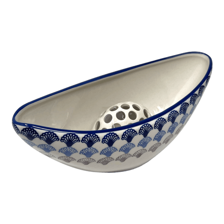 Vase, Ikebana, Oval, Frog Insert, 10.5" x 4.5" in "Fan-Tastic" by Manufaktura | W022T-GP18