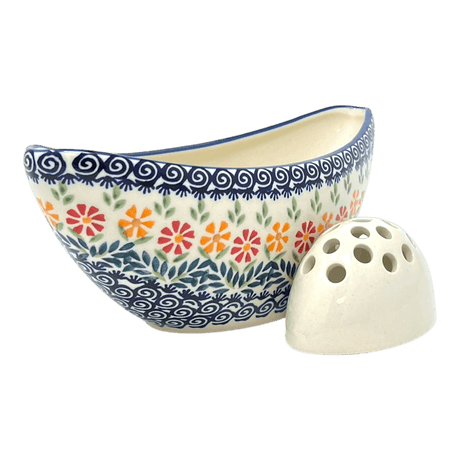 Vase, Ikebana, Oval, Frog Insert, 10.5" x 4.5" in "Flower Power" by Manufaktura | W022T-JS14