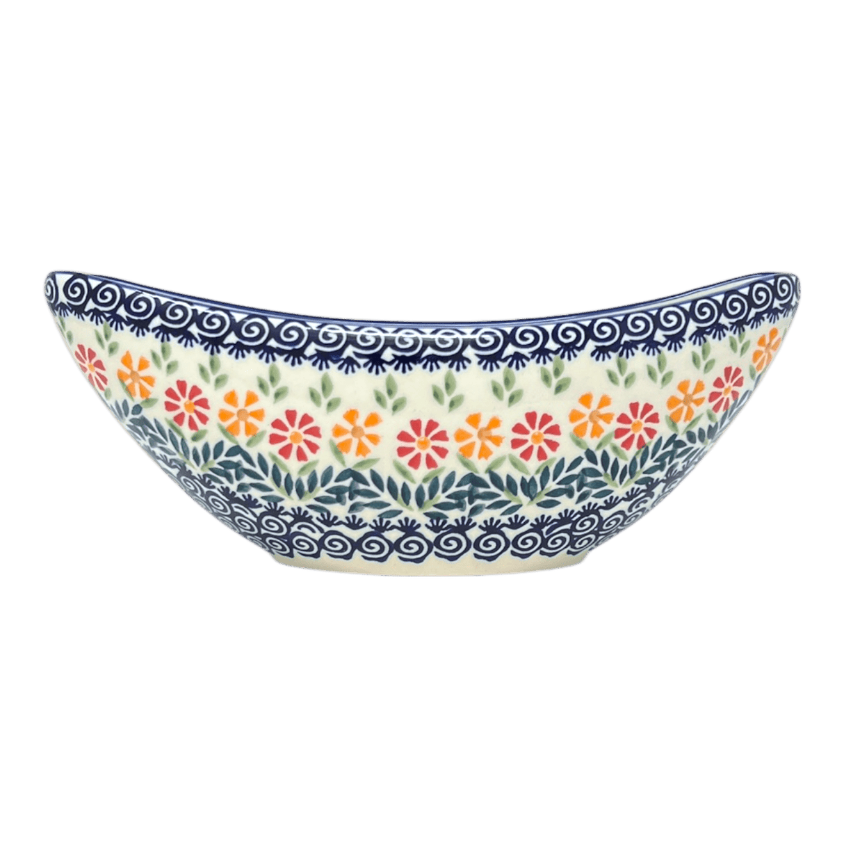 Vase, Ikebana, Oval, Frog Insert, 10.5" x 4.5" in "Flower Power" by Manufaktura | W022T-JS14