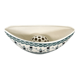 Vase, Oval, Frog Insert, 10.5" x 4.5" in "Woven Pansies" by Manufaktura | W022T-RV