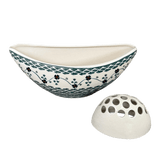 Vase, Oval, Frog Insert, 10.5" x 4.5" in "Woven Pansies" by Manufaktura | W022T-RV