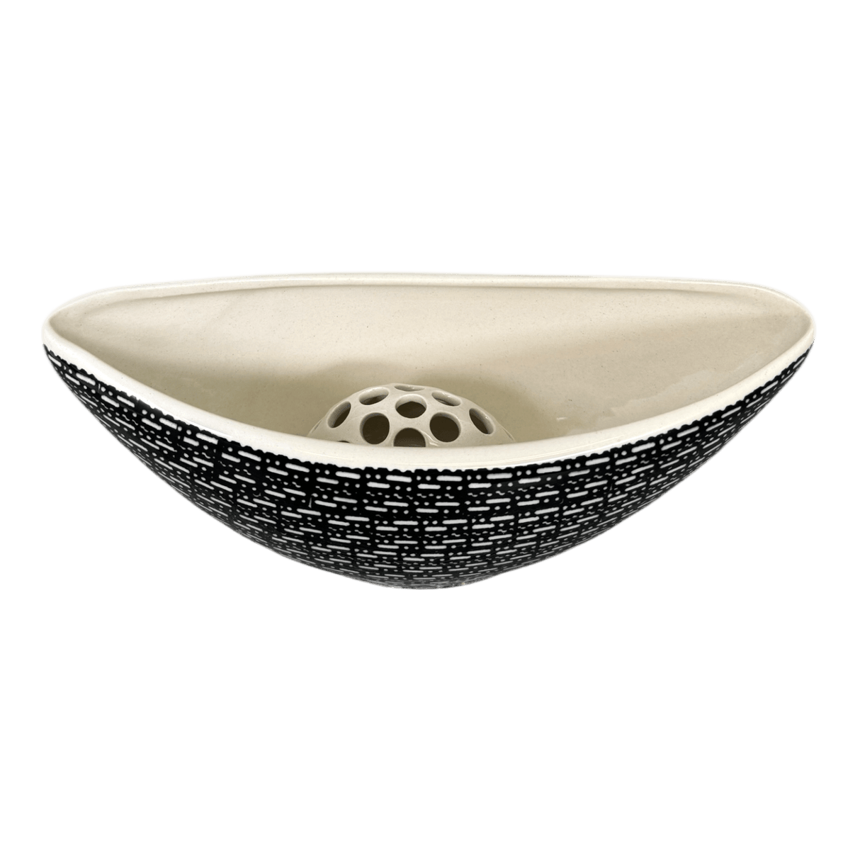 Vase, Oval, Frog Insert, 10.5" x 4.5" in "Metro" by Manufaktura | W022T-WCZM