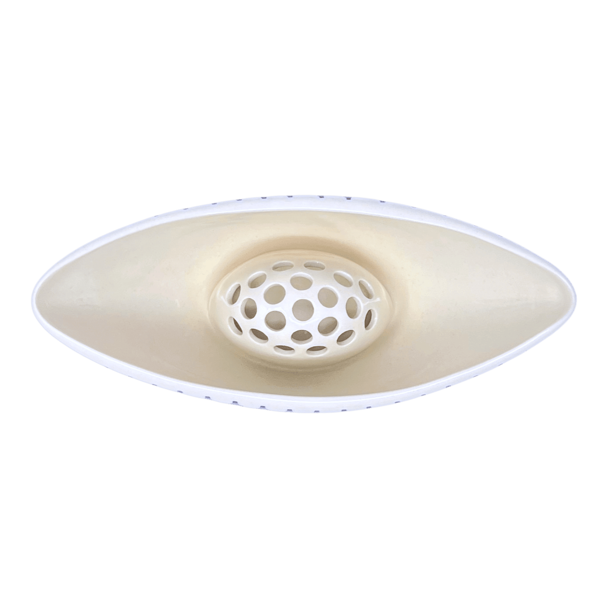 Vase, Ikebana, Oval, Frog Insert, 10.5" x 4.5" in "Shock Waves" by Manufaktura | W022U-GZ42