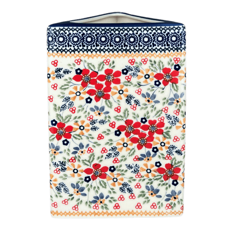 Vase, Triangular, 8" x 4.75" in "Ruby Bouquet" by Manufaktura | W027S-DPCS