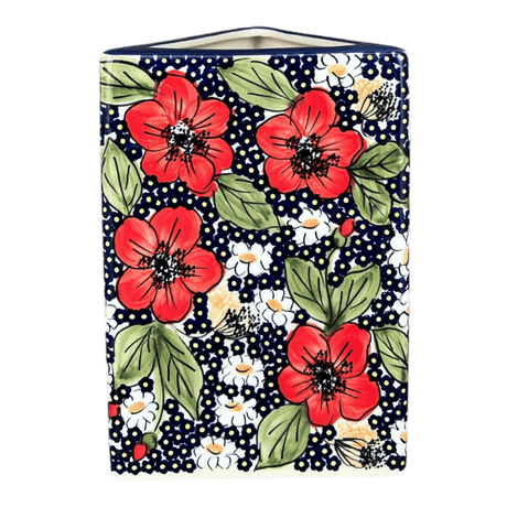 Vase, Triangular, 8" x 4.75" in "Poppies & Posies" by Manufaktura | W027S-IM02
