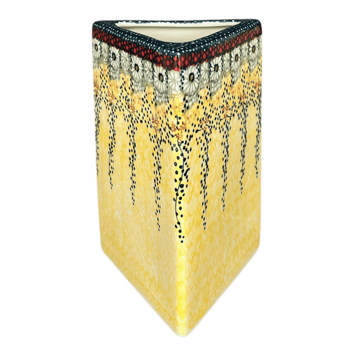 Vase, Triangular, 8" x 4.75" in "Sunshine Grotto" by Manufaktura | W027S-WK52
