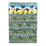 Vase, Triangular, 8" x 4.75" in "Butterflies in Flight" by Manufaktura | W027S-WKM