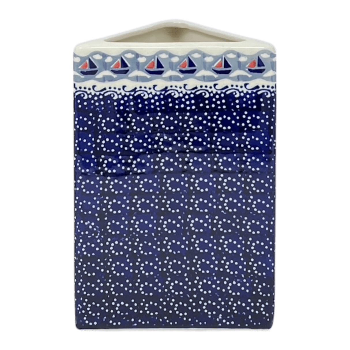 Vase, Triangular, 8" x 4.75" in "Smooth Sailing" by Manufaktura | W027T-DPMA