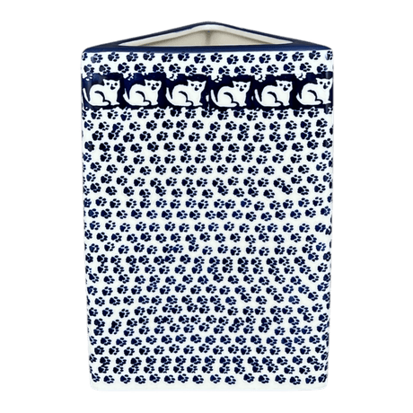 Vase, Triangular, 8" x 4.75" in "Kitty Cat Path" by Manufaktura | W027T-KOT6