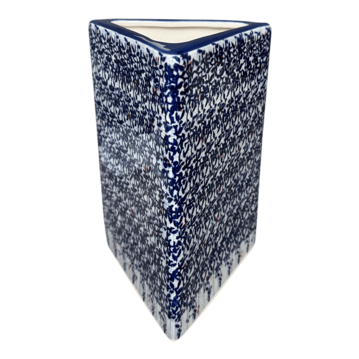 Vase, Triangular, 8" x 4.75" in "Twilight Berries" by Manufaktura | W027U-GP14