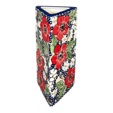 Vase, Triangular, Medium 8" x 3.25" in "Poppies & Posies" by Manufaktura | W028S-IM02