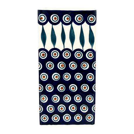 Vase, Triangular, Medium 8" x 3.25" in "Peacock" by Manufaktura | W028T-54