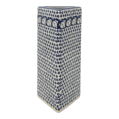 Vase, Triangular, Medium 8" x 3.25" in "Kitty Cat Path" by Manufaktura | W028T-KOT6