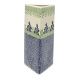 Vase, Triangular, Medium 8" x 3.25" in "Bunny Love" by Manufaktura | W028T-P324