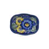 Dish, Cloud-Shaped, 4.75" x 3.5", WR (WR11A) in "Cobalt Blossoms" by W.R. Ceramika | WR11A-AB5