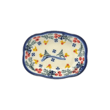 Dish, Cloud-Shaped, 4.75" x 3.5", WR (WR11A) in "Bows in Snow" by W.R. Ceramika | WR11A-WR15