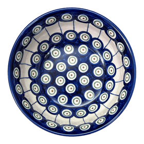 Polish Pottery WR 5.75" W.R. Bowl (Peacock in Line) | WR12B-SM1 Additional Image at PolishPotteryOutlet.com