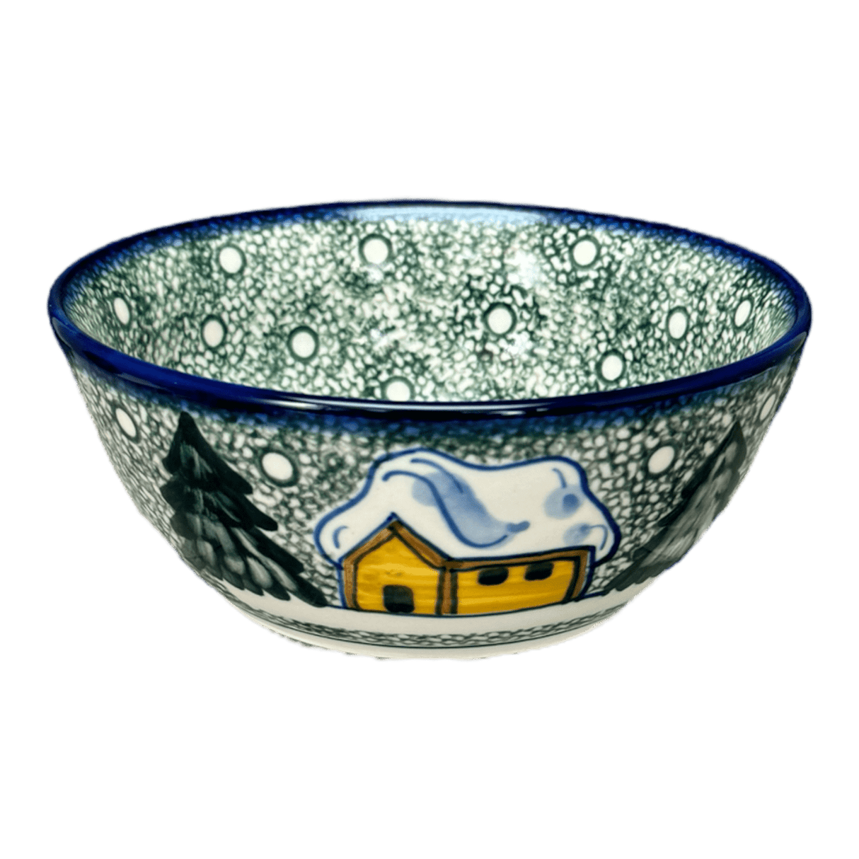 Bowl, Round, 7", WR (WR12C) in "Winter Cabin" by W.R. Ceramika | WR12C-AB1