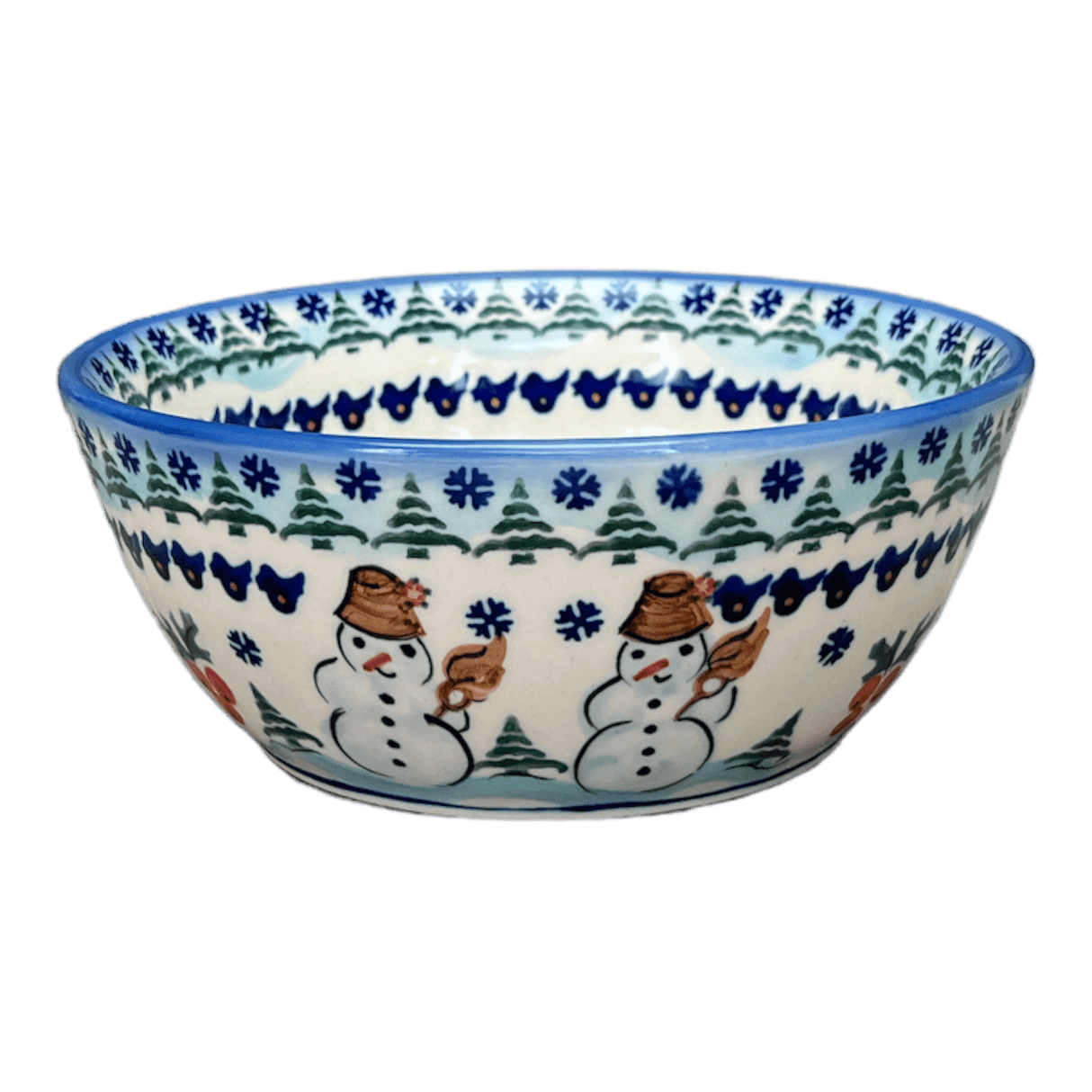 Bowl, Round, 7", WR (WR12C) in "Frosty & Friend" by W.R. Ceramika | WR12C-WR11