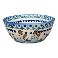 A picture of a Polish Pottery WR 7" Bowl (Frosty & Friend) | WR12C-WR11 as shown at PolishPotteryOutlet.com/products/7-bowl-frosty-friend-wr12c-wr11
