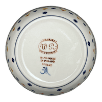 A picture of a Polish Pottery WR 7" Bowl (Bows in Snow) | WR12C-WR15 as shown at PolishPotteryOutlet.com/products/7-bowl-bows-in-snow-wr12c-wr15