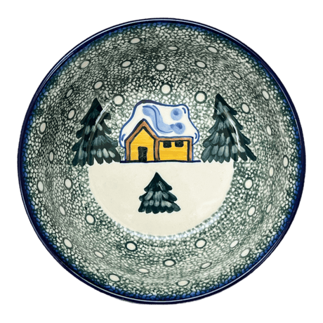 Bowl, Round, 7.75", WR (WR12D) in "Winter Cabin" by W.R. Ceramika | WR12D-AB1