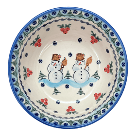 Polish Pottery 7.75" Bowl (Frosty & Friend) | WR12D-WR11 Additional Image at PolishPotteryOutlet.com