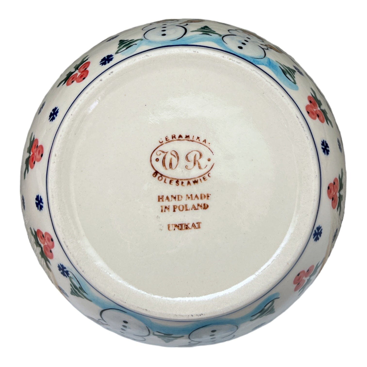 Bowl, Round, 7.75", WR (WR12D) in "Frosty & Friend" by W.R. Ceramika | WR12D-WR11