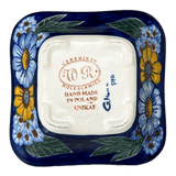Bowl, Square, 5.25" Small, WR (WR12G) in "Cobalt Blossoms" by W.R. Ceramika | WR12G-AB5