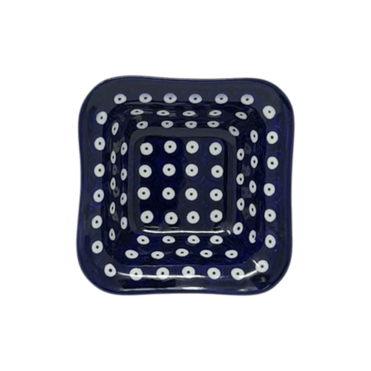 Bowl, Square, 5.25" Small, WR (WR12G) in "Dot to Dot" by W.R. Ceramika | WR12G-SM2