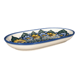Plate, Roaster, Oval, 7" x 11", WR (WR13B) in "Bed of Blossoms" by W.R. Ceramika | WR13B-KG2