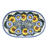 Plate, Roaster, Oval, 7" x 11", WR (WR13B) in "Bed of Blossoms" by W.R. Ceramika | WR13B-KG2