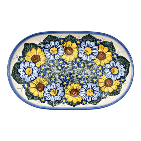 Plate, Roaster, Oval, 7" x 11", WR (WR13B) in "Bed of Blossoms" by W.R. Ceramika | WR13B-KG2