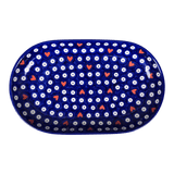 Plate, Roaster, Oval, 7" x 11", WR (WR13B) in "Hearts & Dots" by W.R. Ceramika | WR13B-SMA2