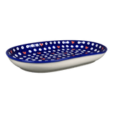 Plate, Roaster, Oval, 7" x 11", WR (WR13B) in "Hearts & Dots" by W.R. Ceramika | WR13B-SMA2