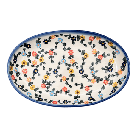 Oval Dish, 8.5" x 13.75", WR (WR13E) in "Rainbow Shower" by W.R. Ceramika | WR13E-NP18