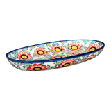 Oval Dish, 8.5" x 13.75", WR (WR13E) in "Cottage Garden" by W.R. Ceramika | WR13E-WR41