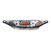 Polish Pottery WR 12.5" x 7.75" Oval Dish W/Handles (Buds & Blossoms) | WR13G-MC3 at PolishPotteryOutlet.com