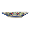 Polish Pottery WR Oval Dish W/Handles (Blooming Wildflowers) | WR13G-WR57 at PolishPotteryOutlet.com