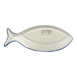 Plate, Fish-Shaped, 14.5" x 6.5", WR (WR13O) in "Chamomile" by W.R. Ceramika | WR13O-RC4