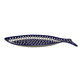 Polish Pottery WR 14.5" x 6.5" Fish Plate (Mosquito) | WR13O-SM3 Additional Image at PolishPotteryOutlet.com