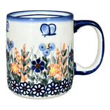 Mug, Straight Mug, 12 oz, WR (WR14E) in "Butterly Delight" by W.R. Ceramika | WR14E-PP2