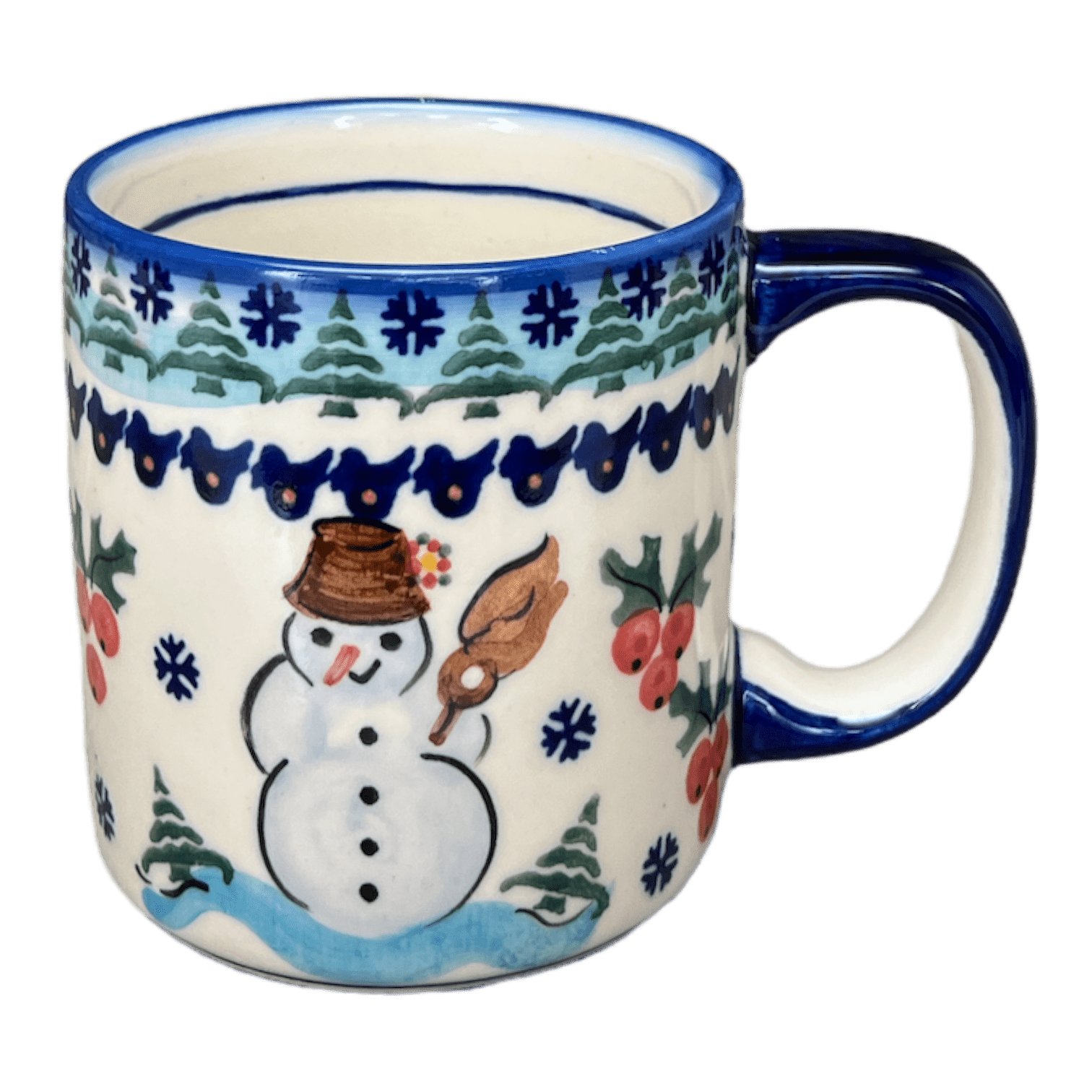 Monday Mug | Handmade Porcelain Coffee Cup | Night Snow | 12 oz.