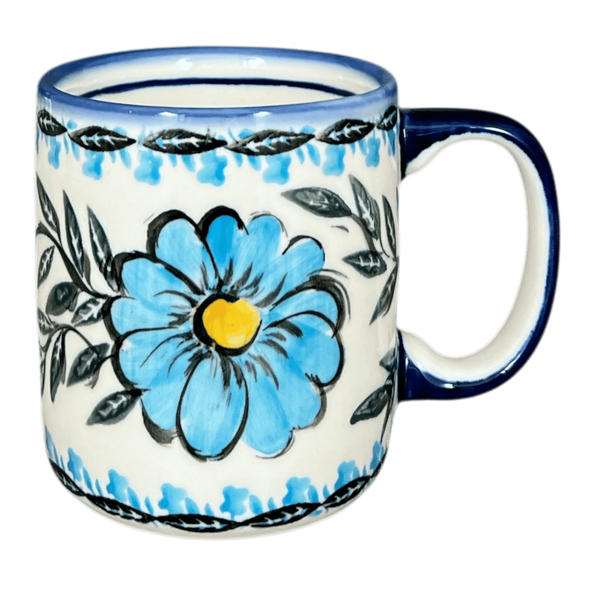 Mug, Straight Mug, 12 oz, WR (WR14E) in "Baby Blue Bling" by W.R. Ceramika | WR14E-WR32