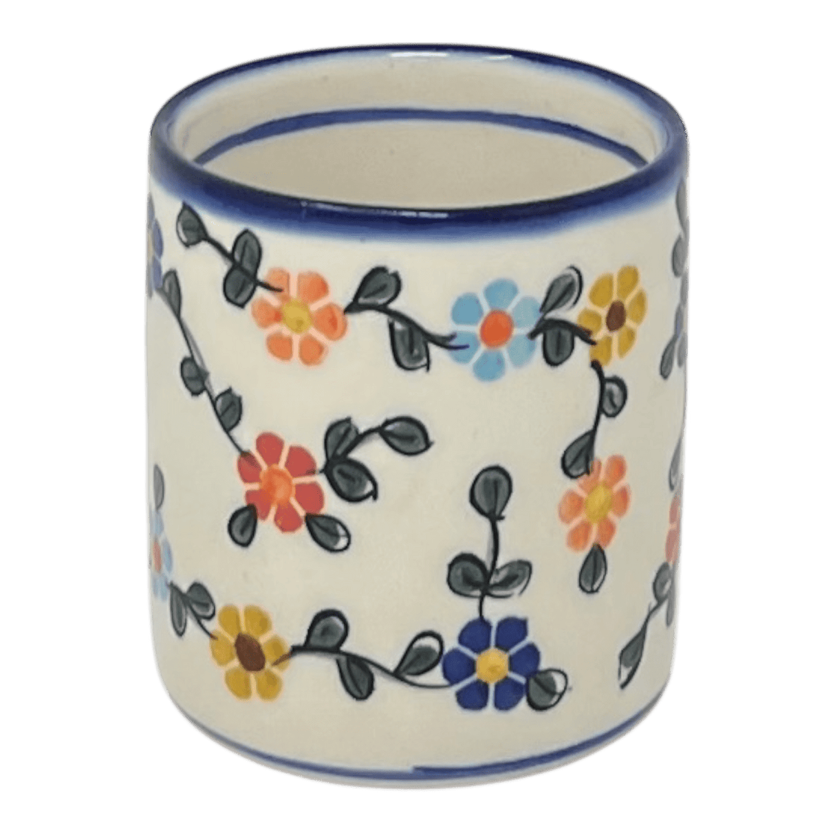 Tumbler, Short, 12 oz, WR (WR14J) in "Rainbow Shower" by W.R. Ceramika | WR14J-NP18