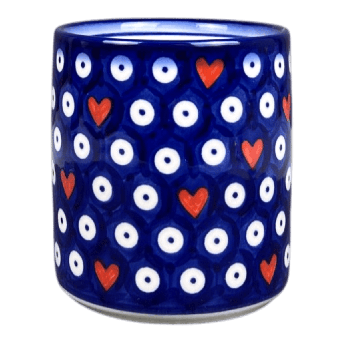 Tumbler, Short, 12 oz, WR (WR14J) in "Hearts & Dots" by W.R. Ceramika | WR14J-SMA2