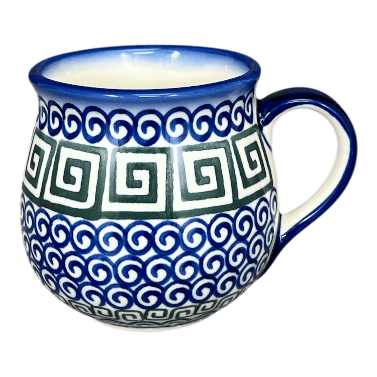 Mug, Belly Mug, 8 oz Small, WR (WR14N) in "Greek Columns" by W.R. Ceramika | WR14N-NP20