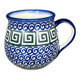 Mug, Belly Mug, 8 oz Small, WR (WR14N) in "Greek Columns" by W.R. Ceramika | WR14N-NP20
