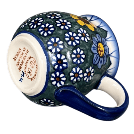 Mug, Belly Mug, 10 oz. Medium, WR (WR14T) in "Daisy Meadow" by W.R. Ceramika | WR14T-BK2