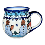 Mug, Belly Mug, 10 oz. Medium, WR (WR14T) in "Frosty & Friend" by W.R. Ceramika | WR14T-WR11